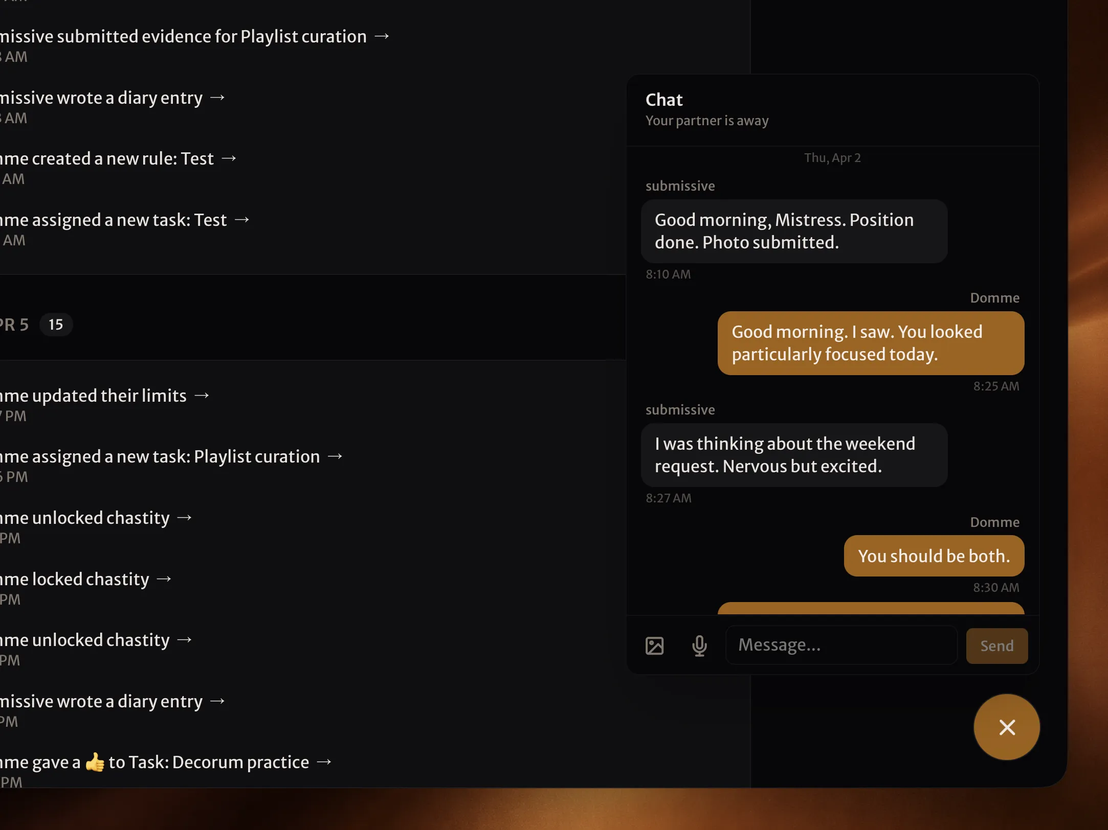 Opening chat from within the dynamic
